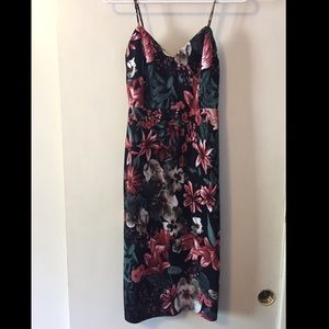 Black floral maternity dress